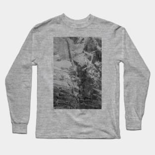 Black and white abstract surface from a scratched stonewall Long Sleeve T-Shirt